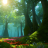 A Mystical Forest With Fractal Trees