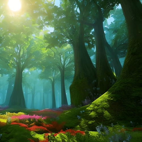 A Mystical Forest With Fractal Trees
