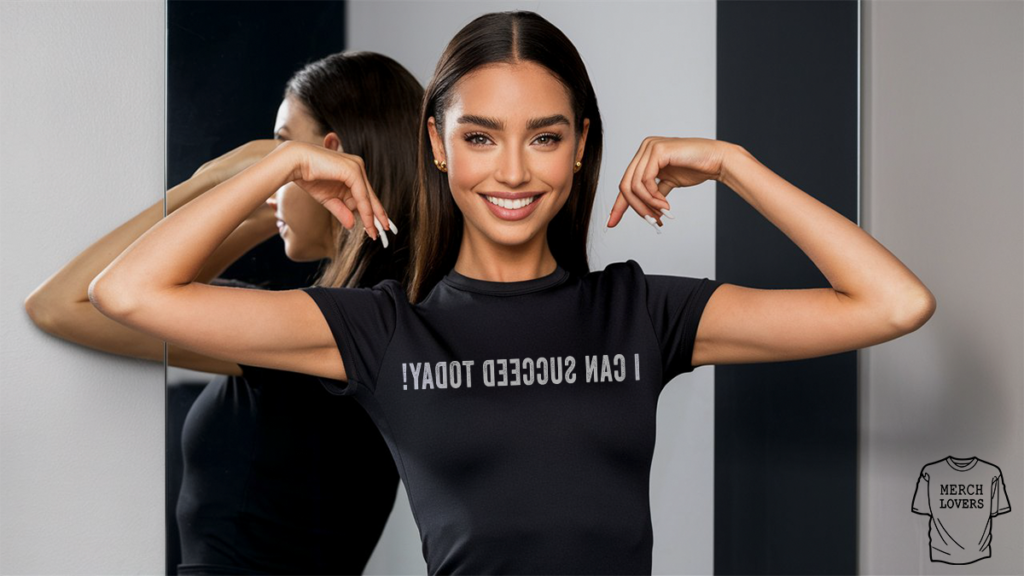 Mirror Text Reflection Motivational and Inspirational Quote T-Shirt
