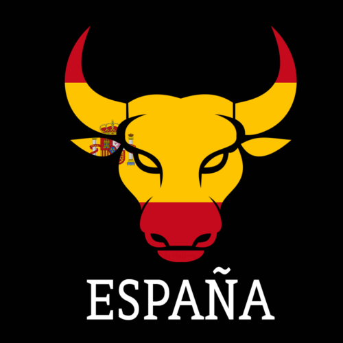 Spanish Flag Bull Silhouette